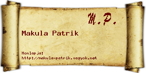 Makula Patrik névjegykártya