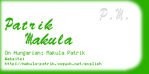 patrik makula business card